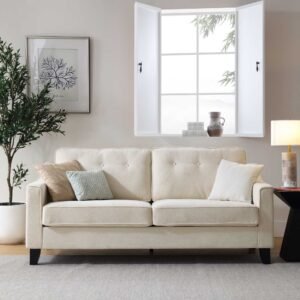 Waza Upholstered Fabric 3-Seater Slope Arm Sofa