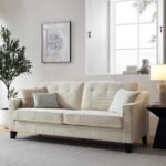 Waza Upholstered Fabric 3-Seater Slope Arm Sofa - Image 2