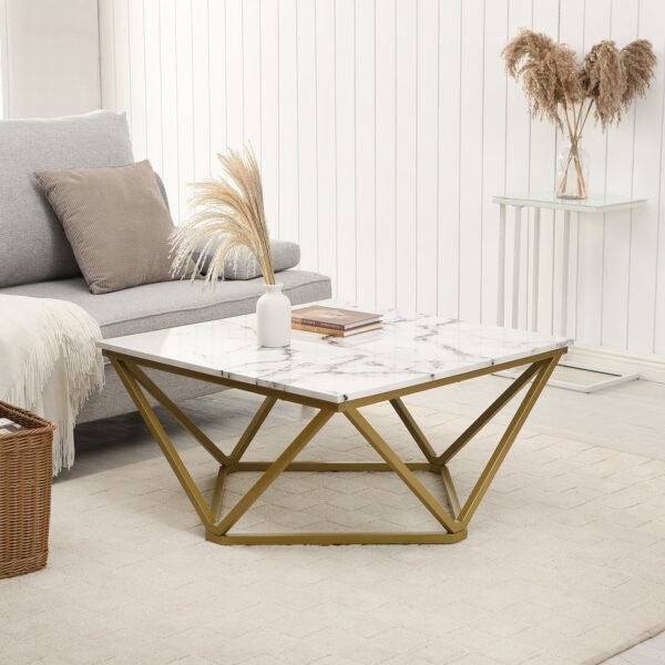 Gina Marble Metal Coffee Table - Image 1