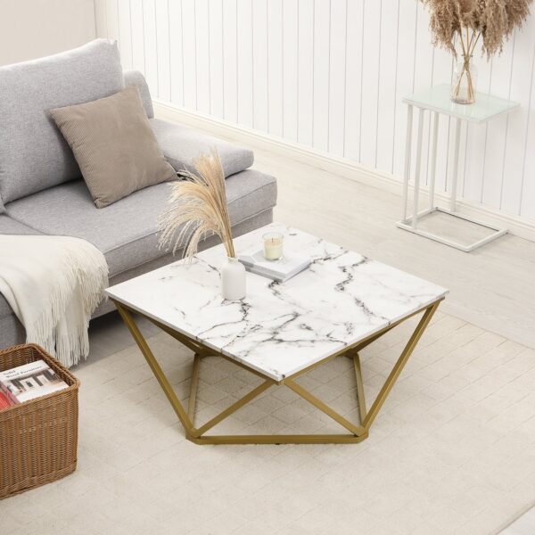 Gina Marble Metal Coffee Table - Image 2