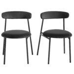 Dima Set of 2 Upholstered Metal Dining Chair - Image 9