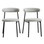 Dima Set of 2 Upholstered Metal Dining Chair - Image 8