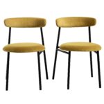 Dima Set of 2 Upholstered Metal Dining Chair - Image 10