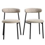 Dima Set of 2 Upholstered Metal Dining Chair - Image 12