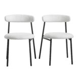 Dima Set of 2 Upholstered Metal Dining Chair - Image 13