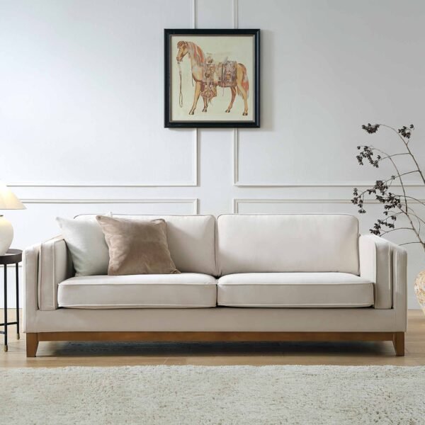 Habi Upholstered Fabric 3-Seater Sofa - Image 1
