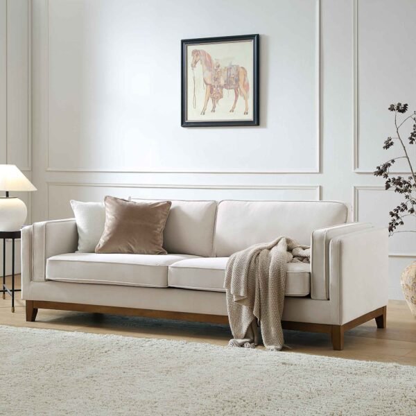 Habi Upholstered Fabric 3-Seater Sofa - Image 2