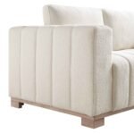 Dapi Beige Boucle 2-Seater Sofa With Wooden Base - Image 6