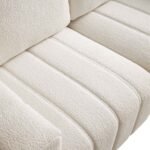 Dapi Beige Boucle 2-Seater Sofa With Wooden Base - Image 7