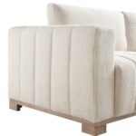 Dapi Beige Boucle 3-Seater Sofa With Wooden Base - Image 6