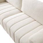 Dapi Beige Boucle 3-Seater Sofa With Wooden Base - Image 7