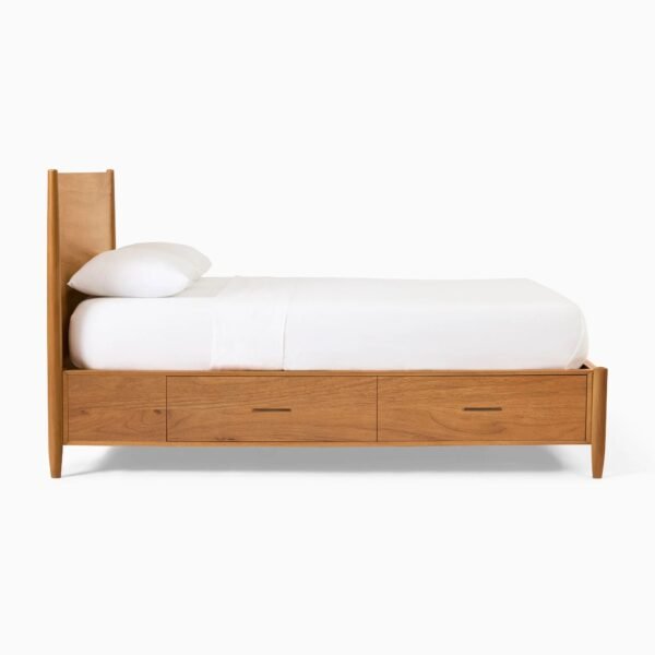 Deko Solid Wood Platform Bed with Storage - Image 4