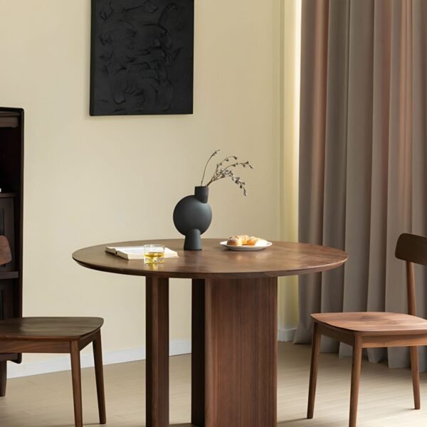 Fred Modern Round Solid Wood Dining Table - Image 3