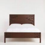 Flora Solid Wood Hand Craved Platform Bed - Image 3