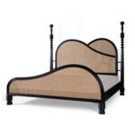 Evon Solid Wood Rattan Platform Bed - Image 3