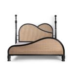 Evon Solid Wood Rattan Platform Bed - Image 2
