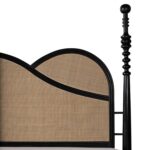 Evon Solid Wood Rattan Platform Bed - Image 4
