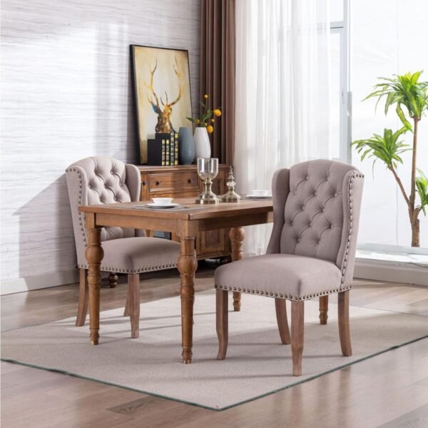 Roko Solid Wood Accent Dining Chair Set of 2 - Image 1