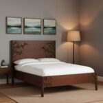 Flora Solid Wood Hand Craved Platform Bed
