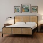 Sula Solid Wood Rattan Platform Bed - Image 2