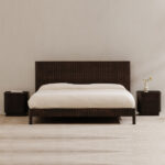 Moka Solid Wood Fluted Platform Bed