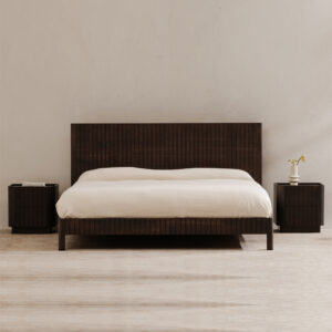 Moka Solid Wood Fluted Platform Bed